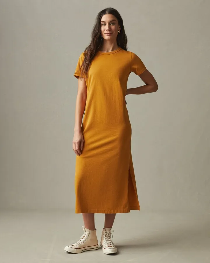 Midi Tee Dress - Inca Gold