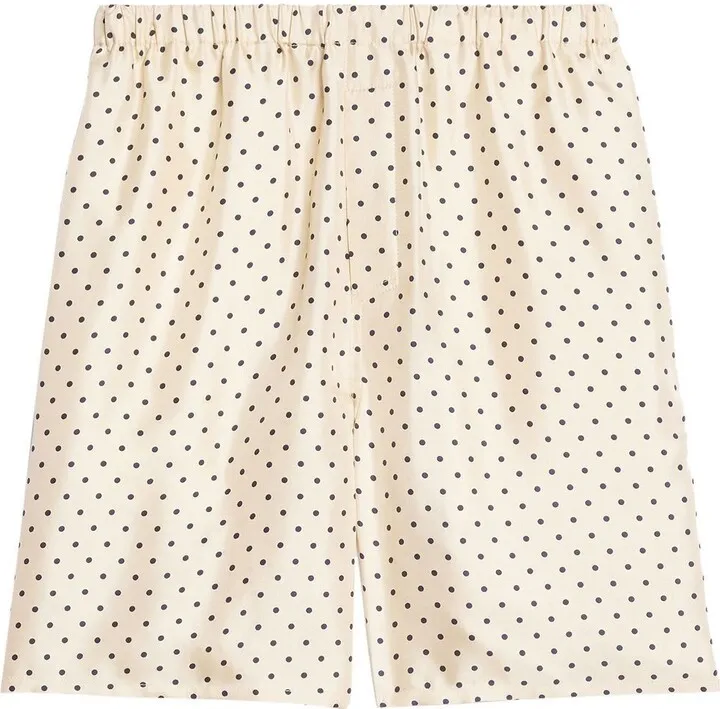 Polka-Dot Print Silk Shorts