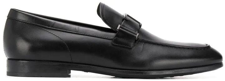 T logo leather loafers
