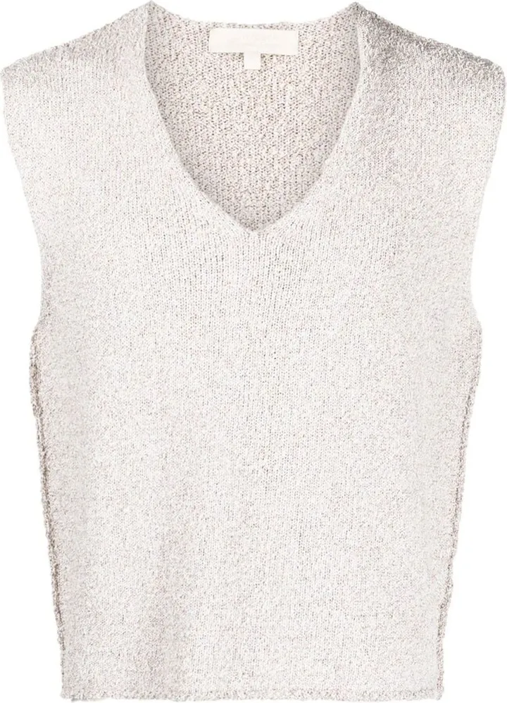 White Bouclé Knit Vest