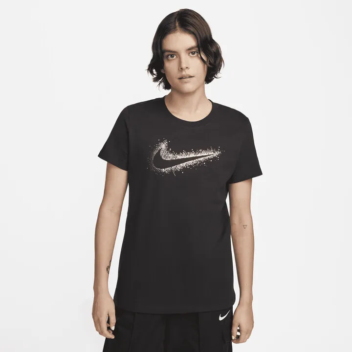 Women's Nike Sportswear Swoosh Graphic T-Shirt in Black