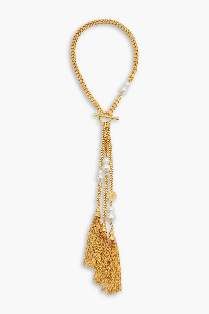 24-Karat Gold-Plated Faux Pearl Necklace