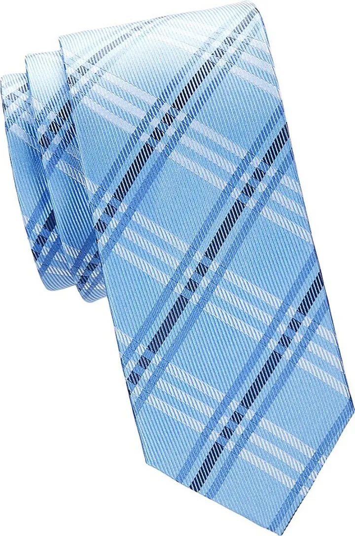 Plaid Silk Jacquard Tie