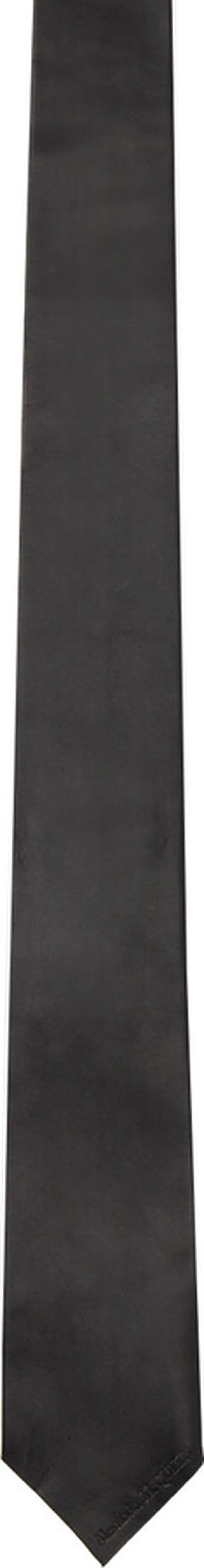 Alexander McQueen Black Leather Tie