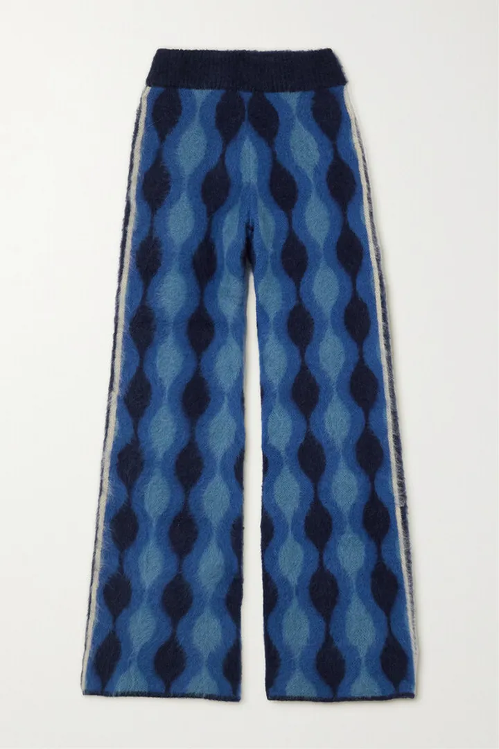 Ahluwalia - Intarsia Knitted Straight-leg Pants - Blue