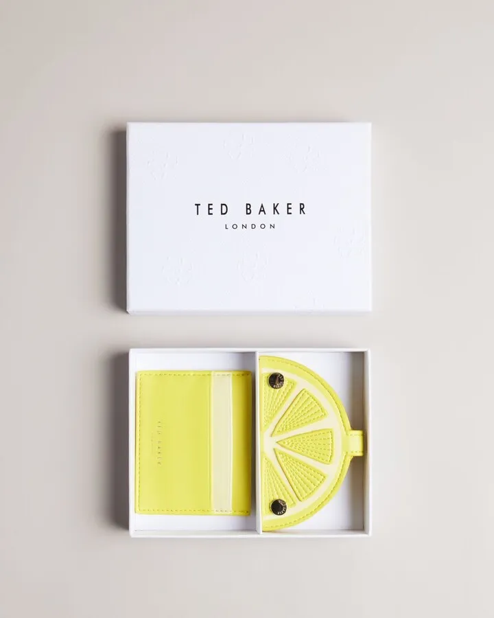 Lemon Slice Keyring And Card Holder in Yellow