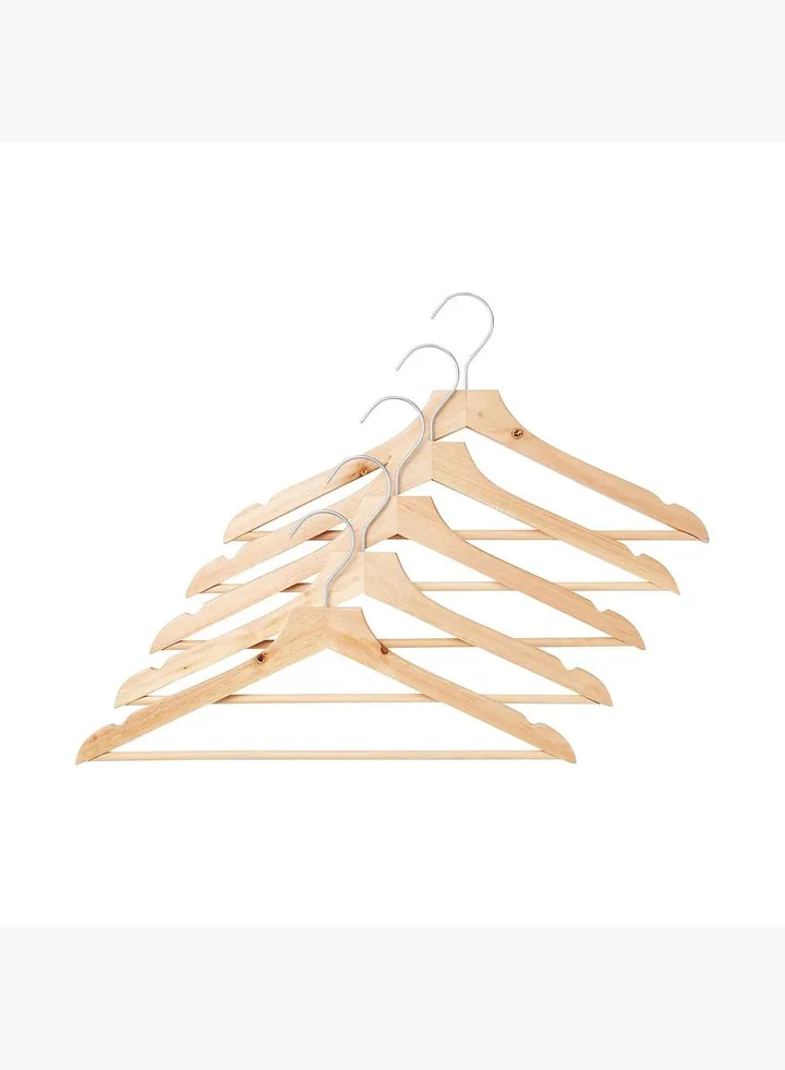 Wooden Hanger With Knots , W 43 cm , Set of 5