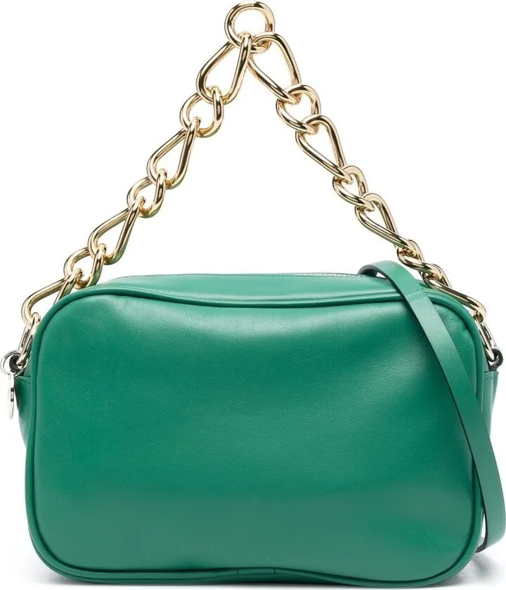 Chain-Link Leather Shoulder Bag