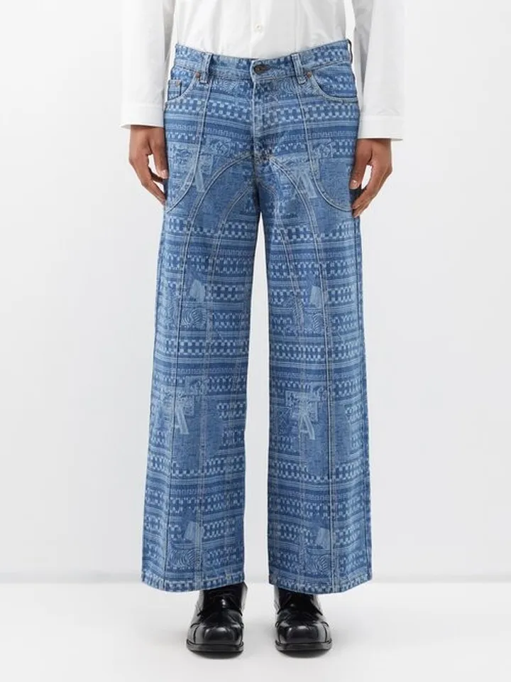 Kampala Laser-etched Wide-leg Jeans