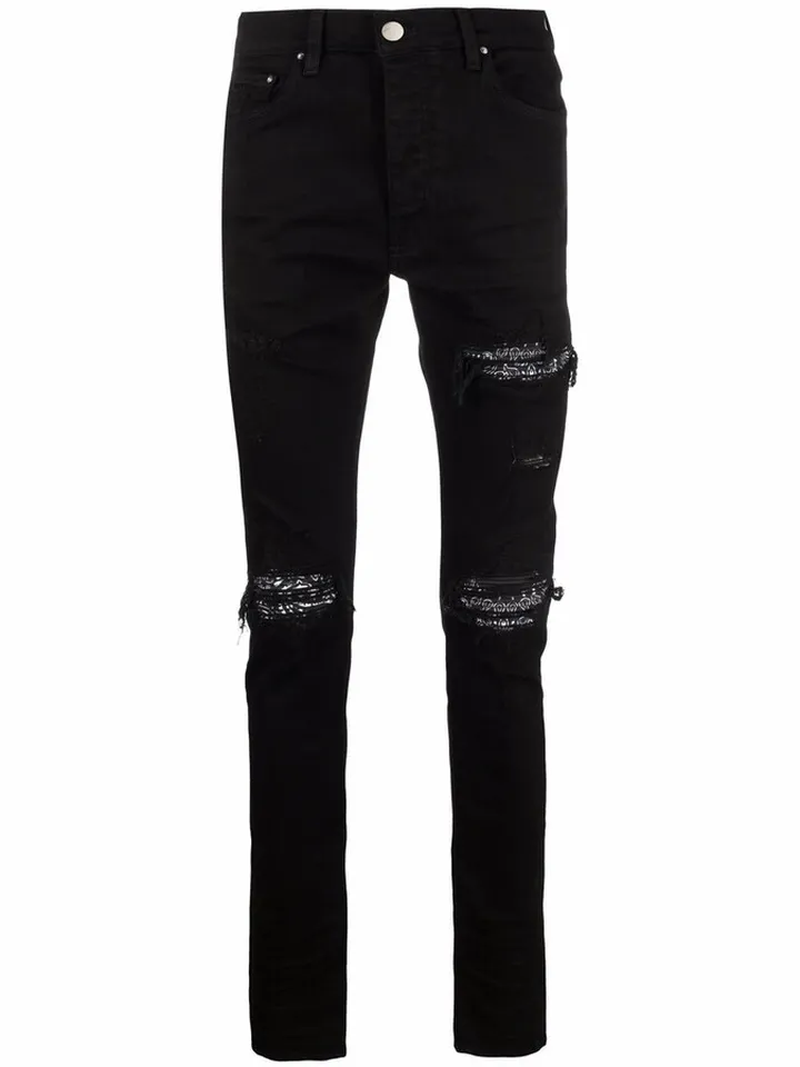 Ripped-Detailing Skinny Jeans