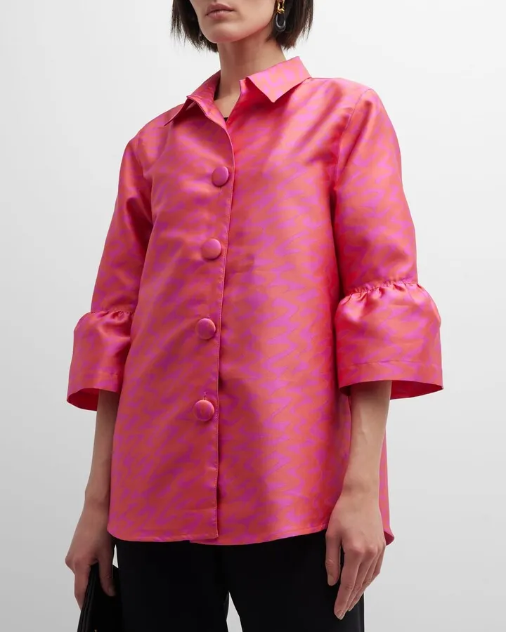 Making Waves Bell-Sleeve Party Shirt
