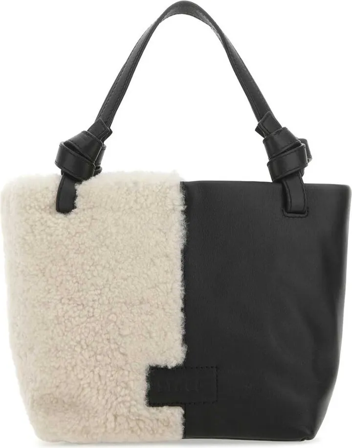 Staud Ida Two-Tone Fur Mini Tote Bag