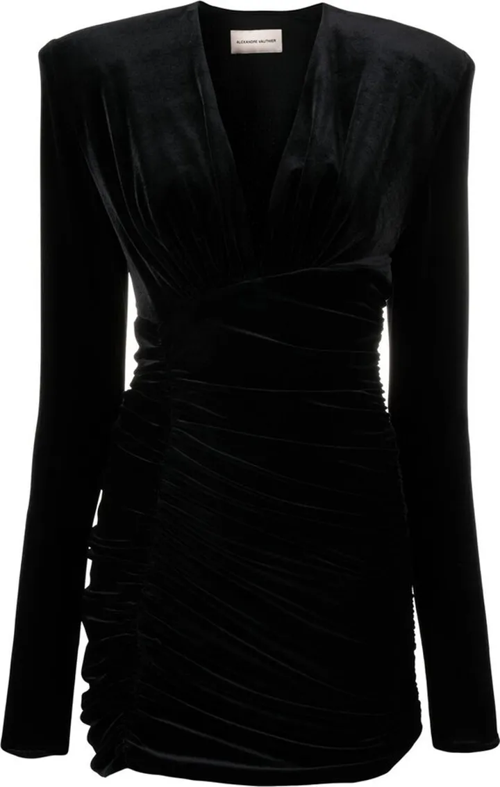 V-neck ruched dress