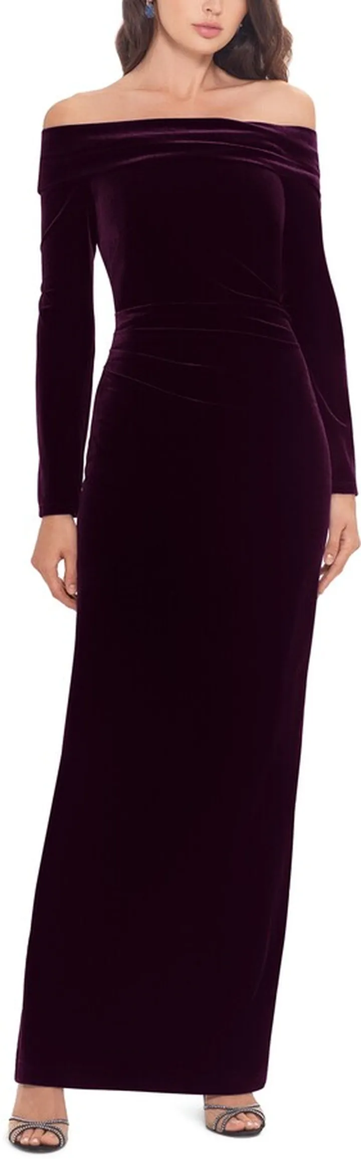 Off the Shoulder Long Sleeve Gown