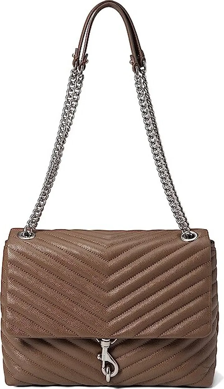 Rebecca Minkoff Edie Flap Shoulder (Deep Taupe) Shoulder Handbags