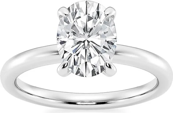Build Your Own Collection 14K White Gold & Lab Grown Oval Diamond Solitaire Engagement Ring