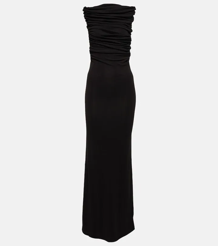 Sculpted ruched maxi dress