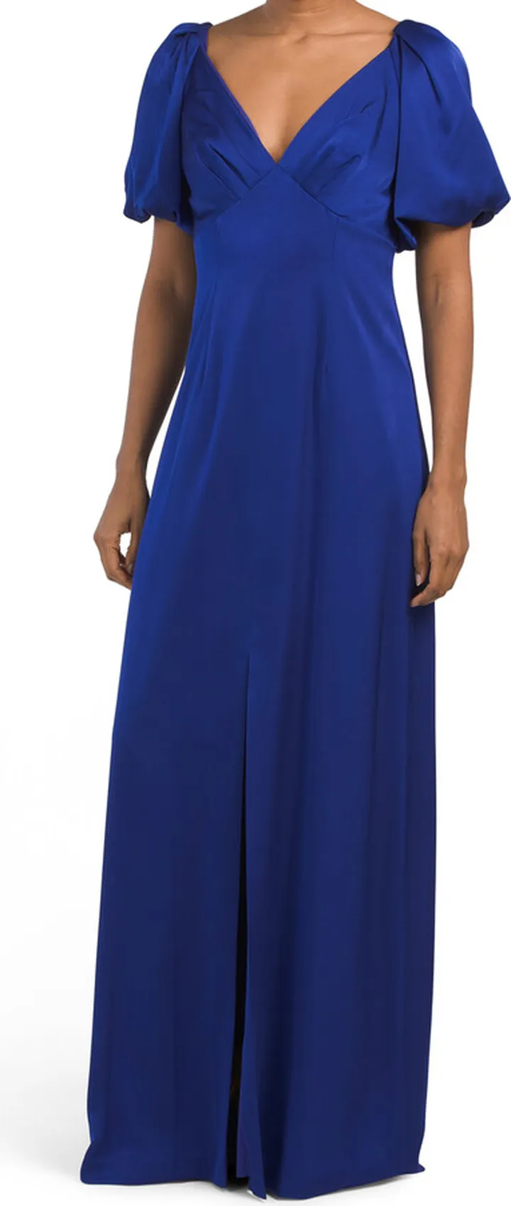Puff Sleeve Satin Gown