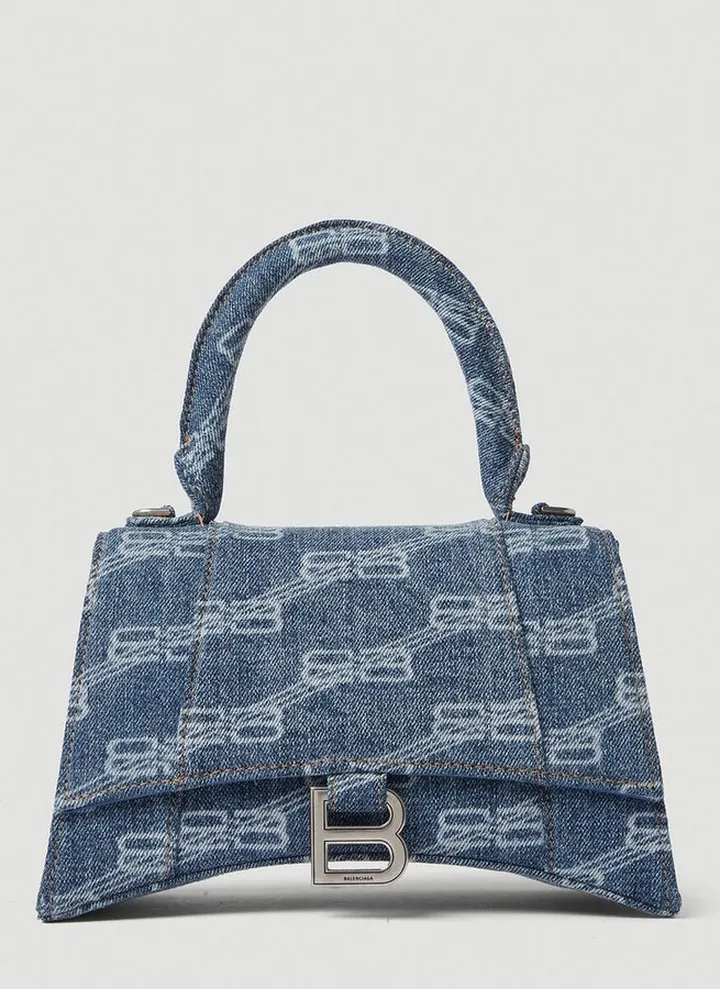 Balenciaga Hourglass Small Denim Handbag