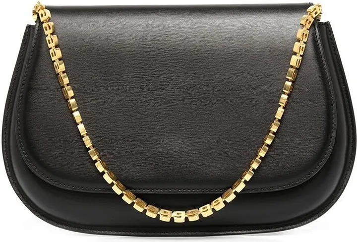 Black Crest Leather Shoulder Bag