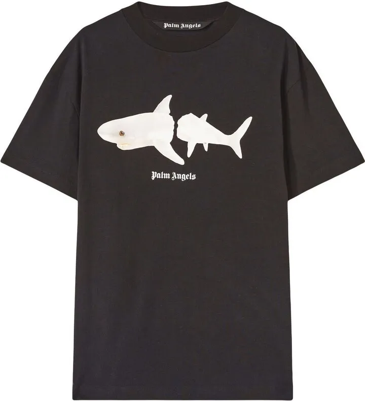 Shark-Print Cotton T-Shirt
