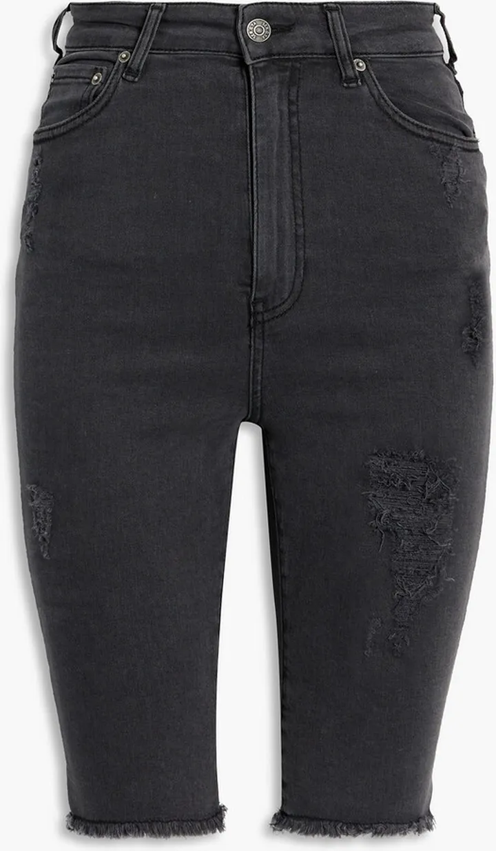 Maya distressed denim shorts