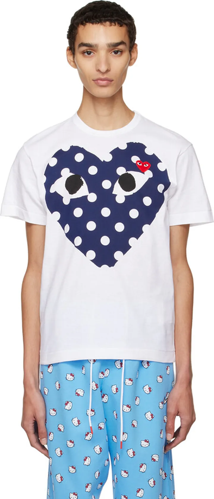 Comme des Garçons Play White Polka Dot Heart T-Shirt