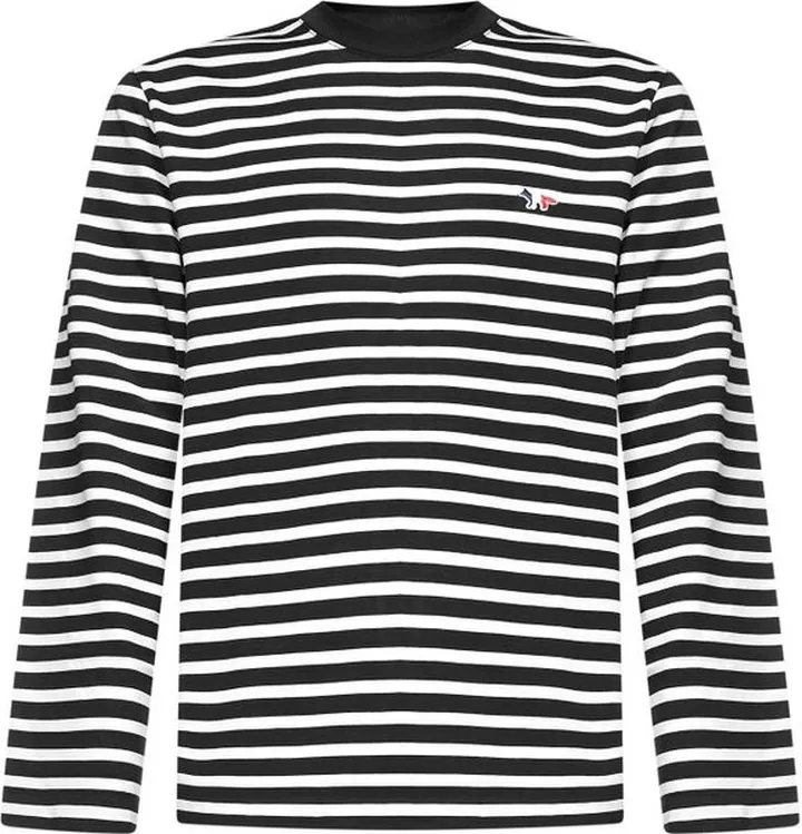 Maison Kitsuné Striped Fox Patch Classic T-Shirt