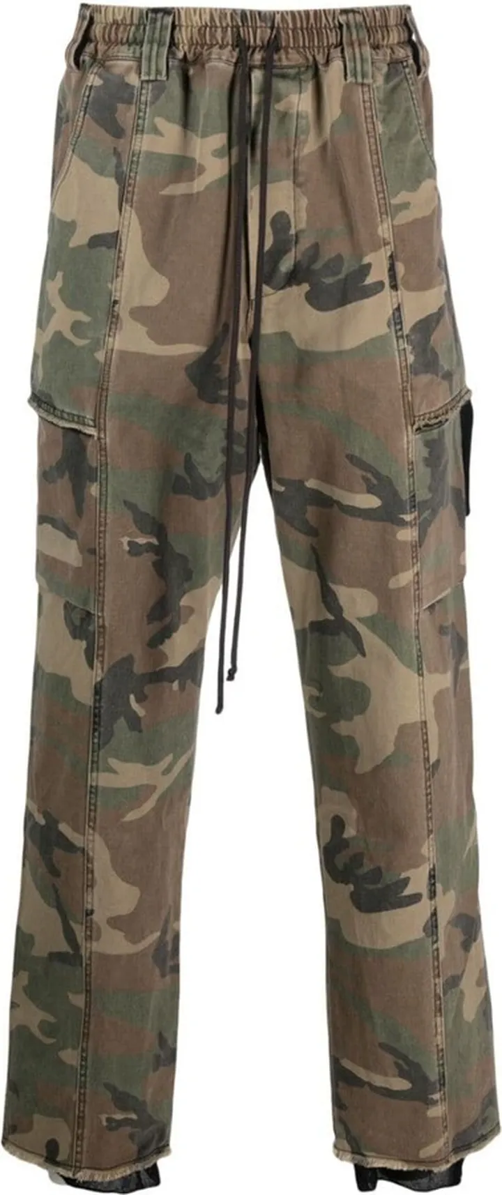 Camouflage-Pattern Straight-Leg Trousers