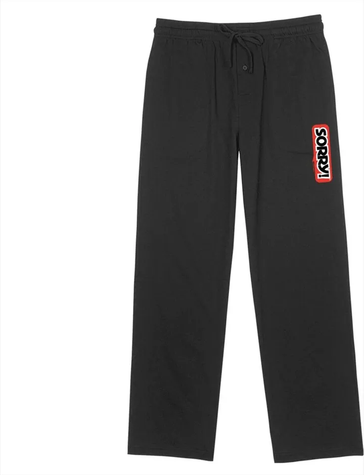 Men's Sorry! Classic Logo Lounge Pants - Black - 2X Large