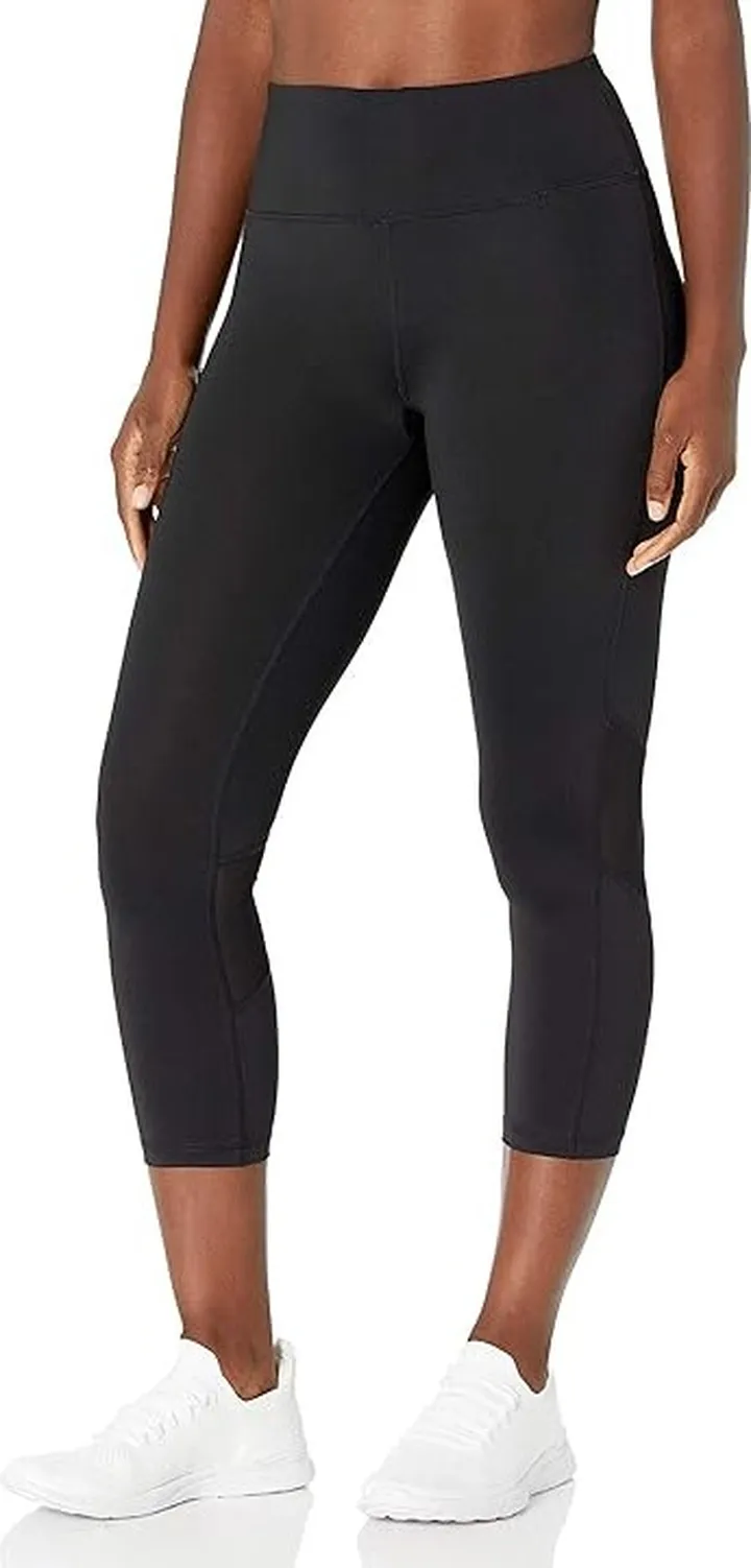 Calvin Klein Women's Premium Performance Power Mesh Cropped Tight (Black) Women's Clothing