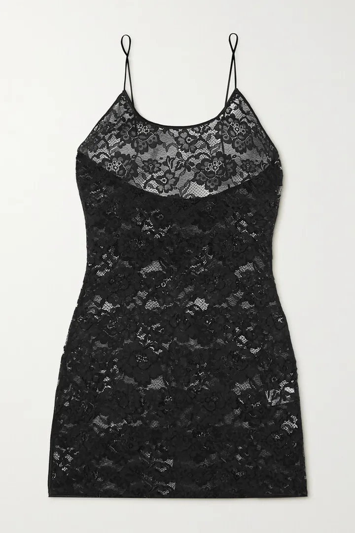 Oséree - O-lover Stretch-lace Chemise - Black
