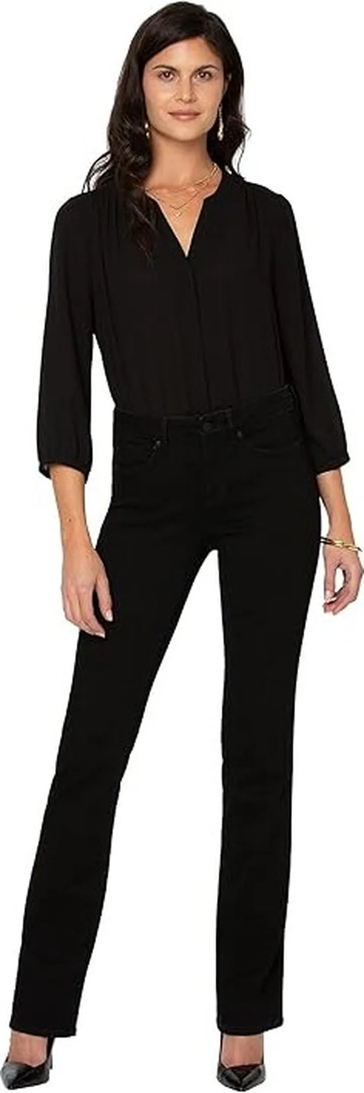 NYDJ Petite Barbara Bootcut in Black (Black) Women's Jeans