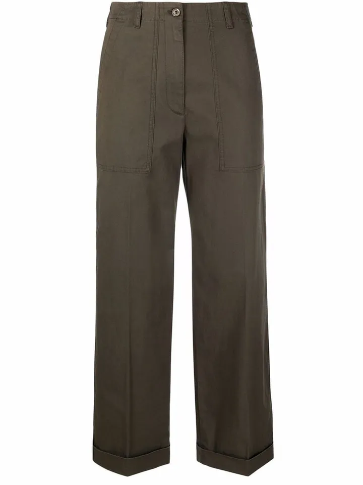 Straight-Leg Cropped Chino Trousers