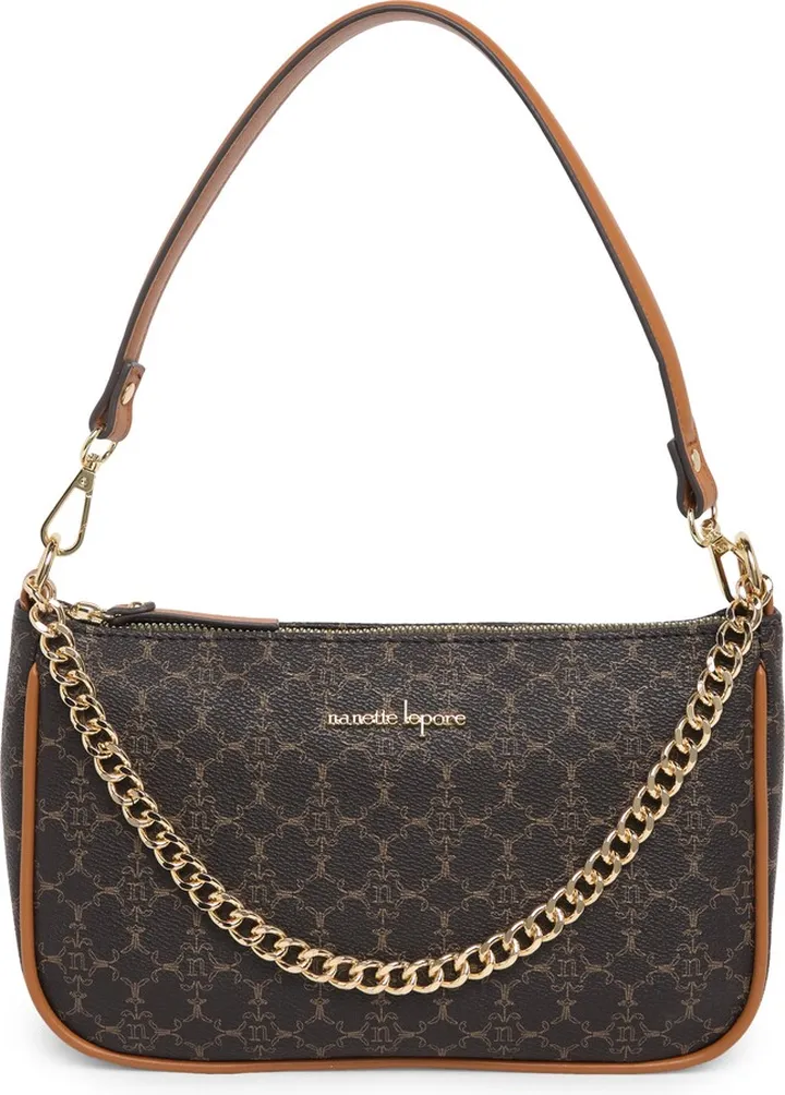 Tatianna Logo Convertible Baguette Shoulder Bag