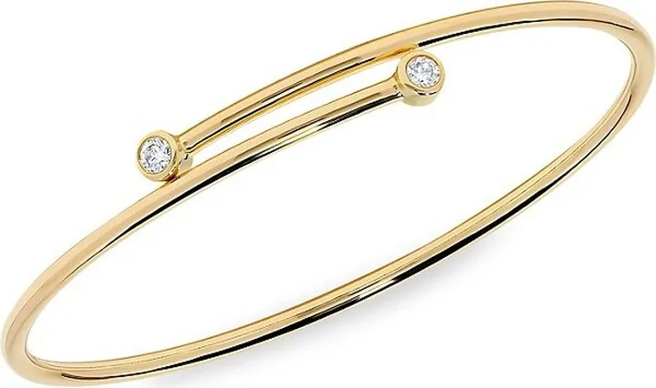 14K Yellow Gold & 0.27 TCW Diamond Cuff Bracelet