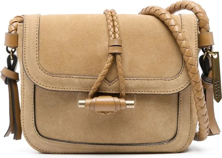 Vigo braided-strap suede crossbody bag