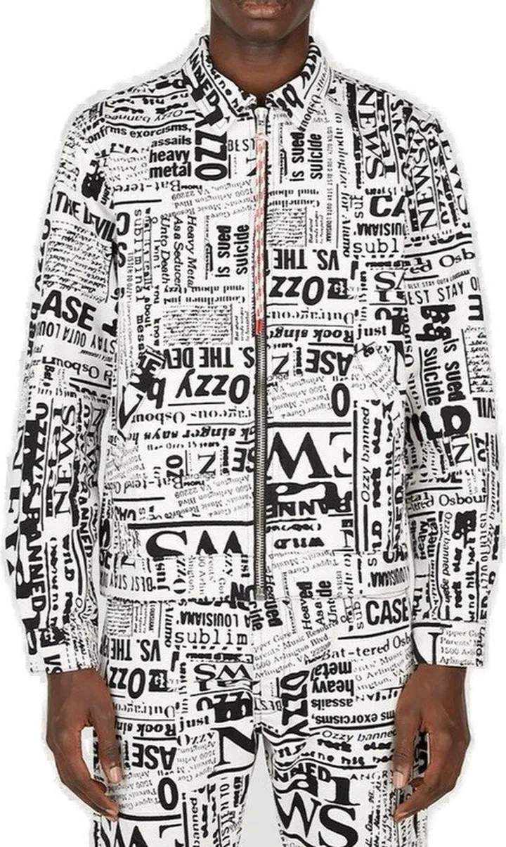 Aries All-Over Graphic Printed Zipped Bomber Jacket