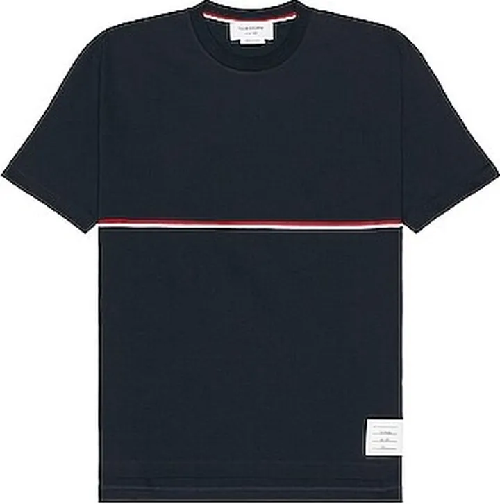 Thom Browne Short Sleeve Tee in Navy