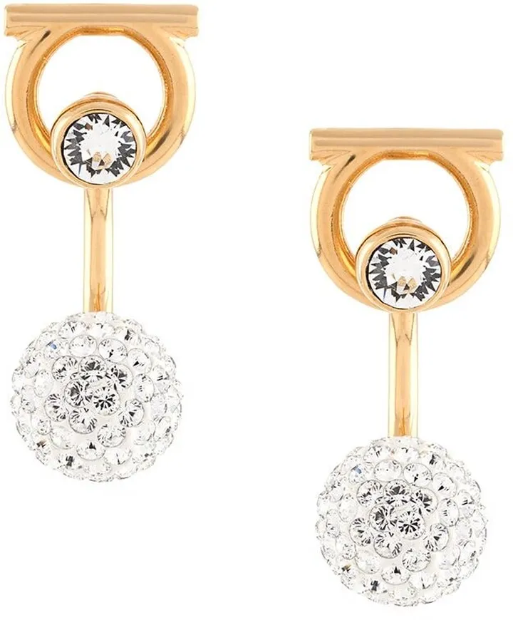 Gancini crystal-embellished earrings