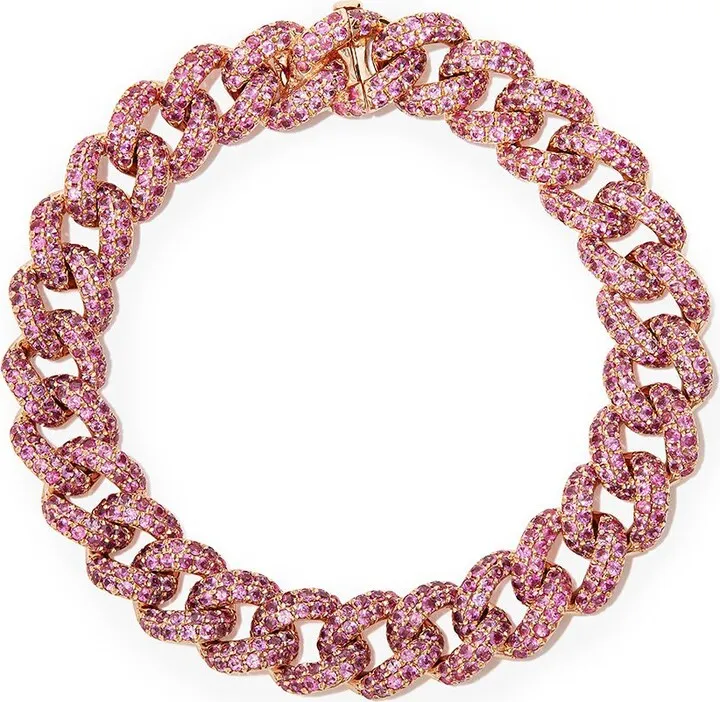 18K rose gold Essential Link sapphire diamond bracelet