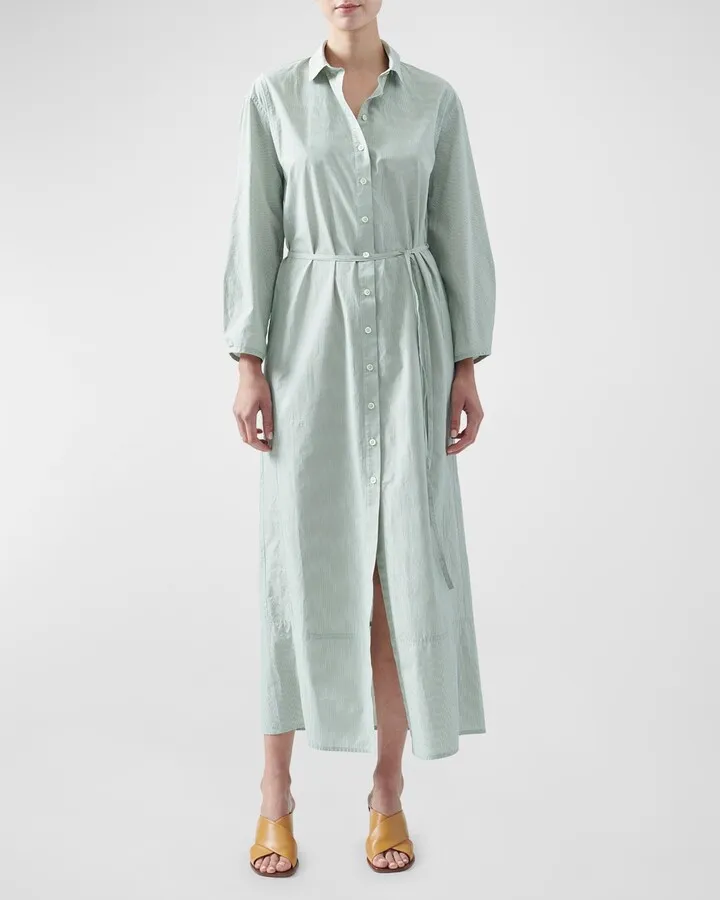 Belted Cotton Maxi Shirtdress