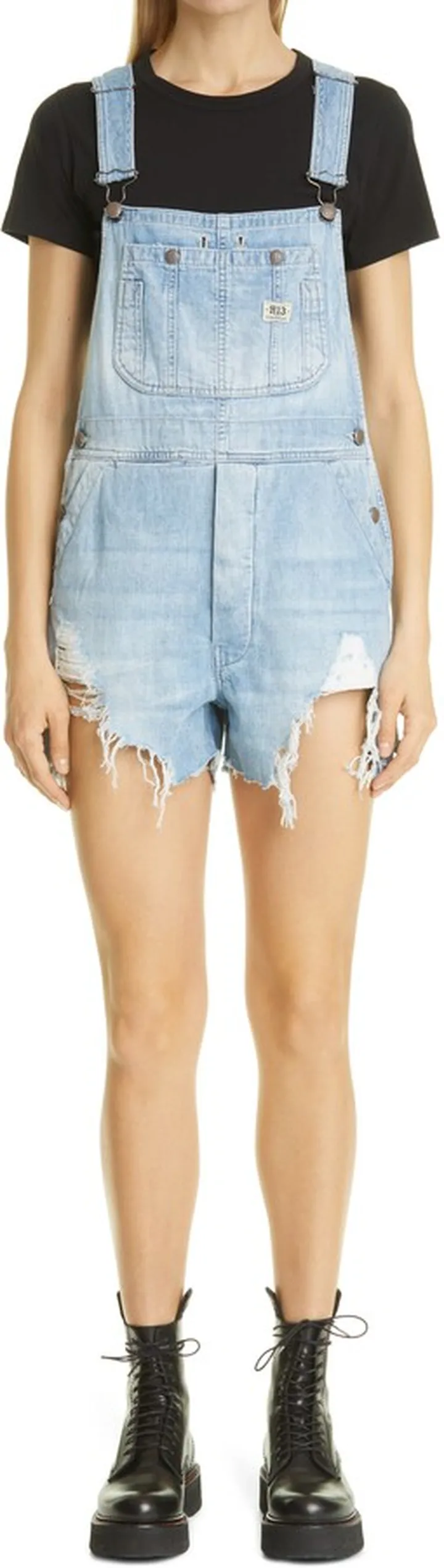 Women's Destroyed Short Overalls
