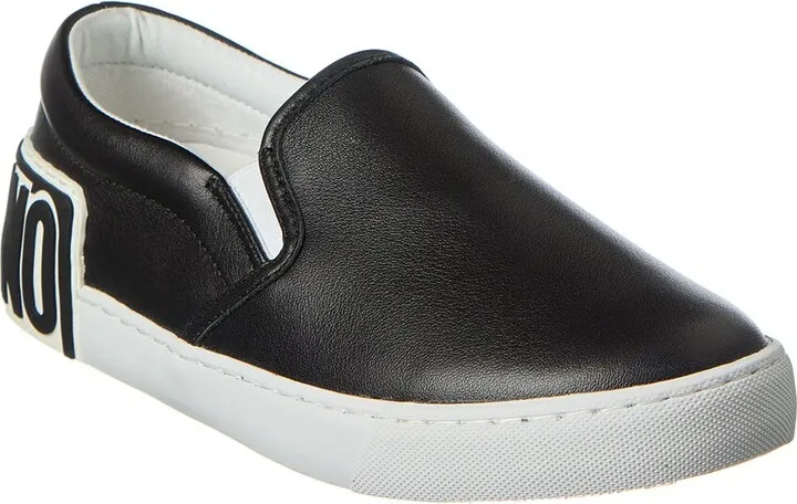 Moschino Logo Leather Slip-On Sneaker