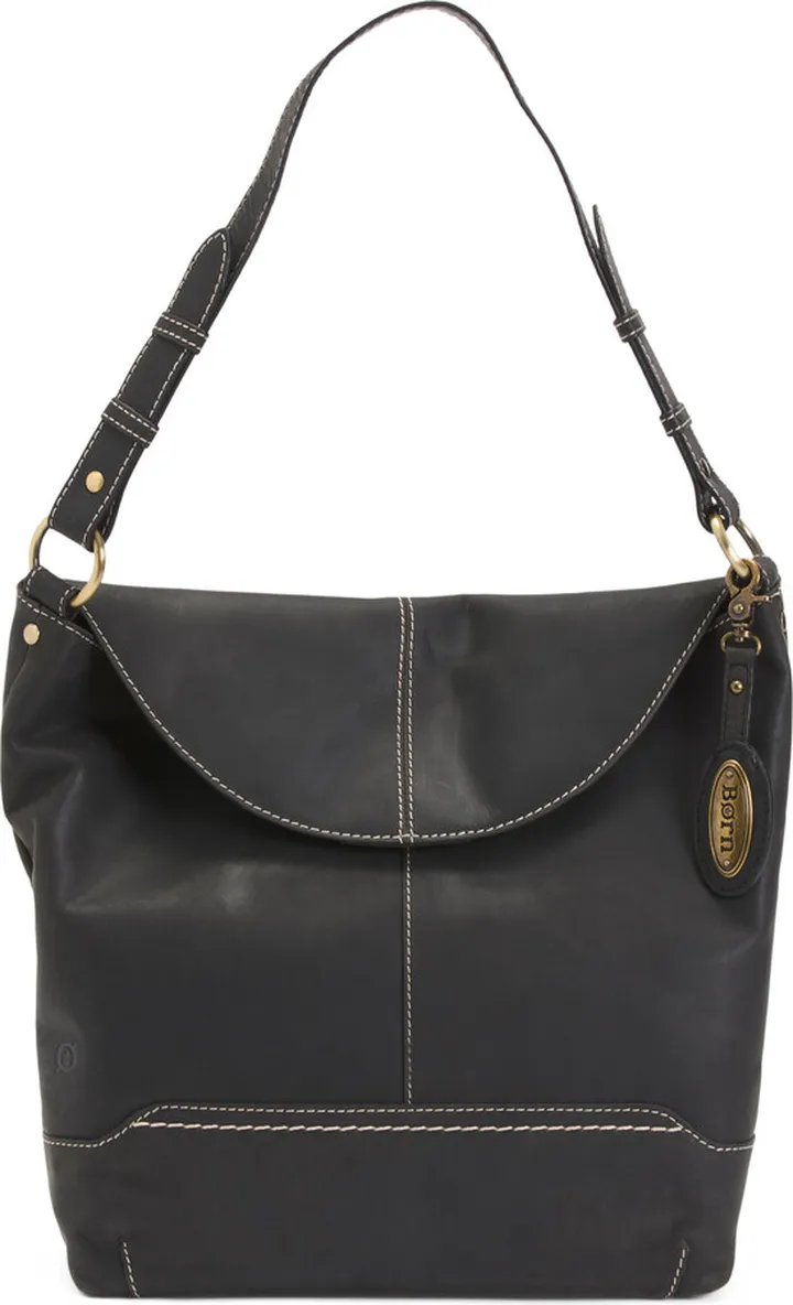 Leather Distressed Flap Hobo