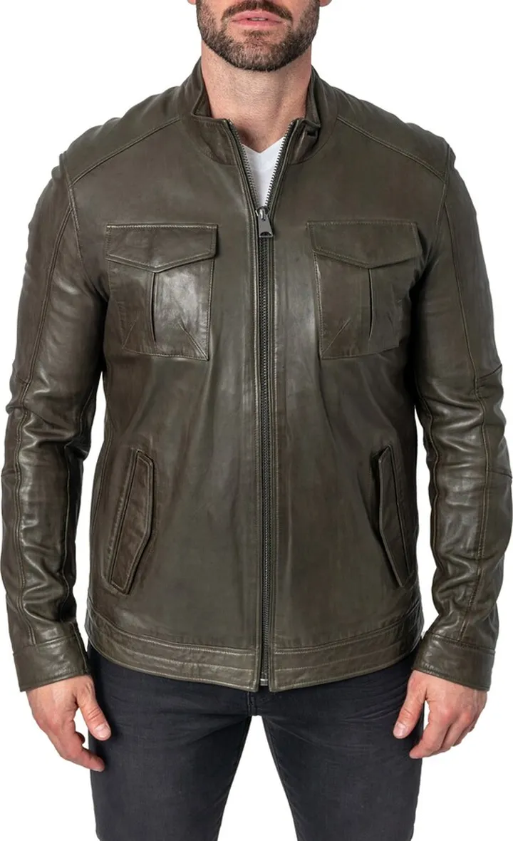 Olive Green Leather Jacket