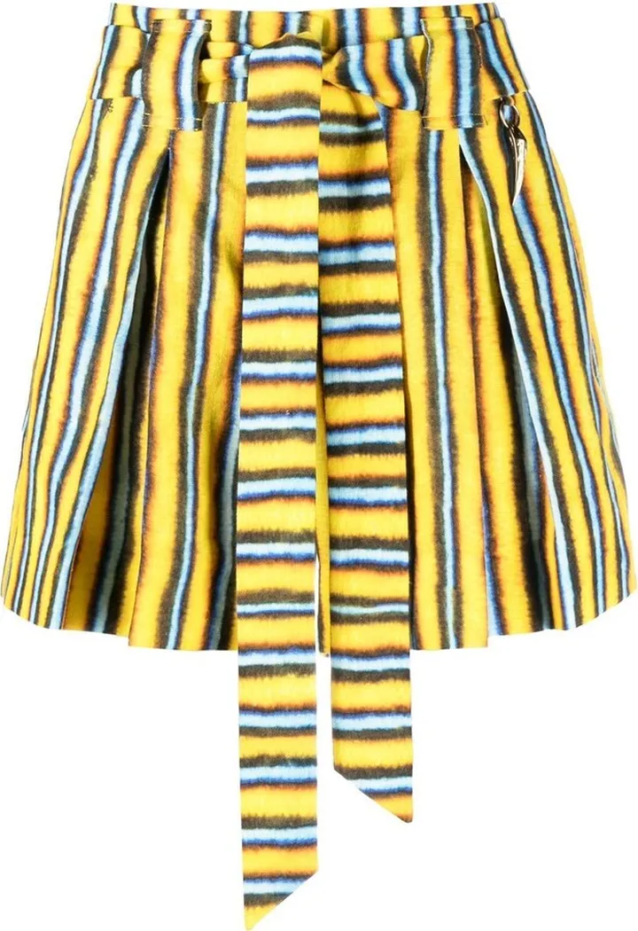 Striped Tied-Waist Linen Shorts