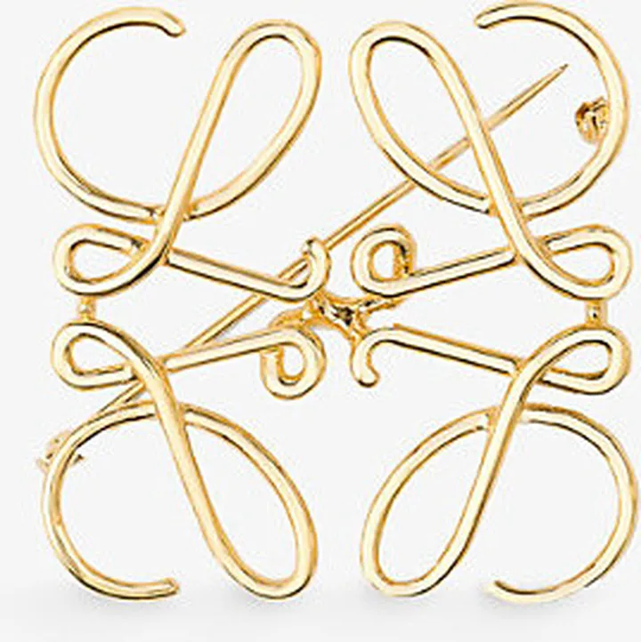Womens Gold Anagram Brooch