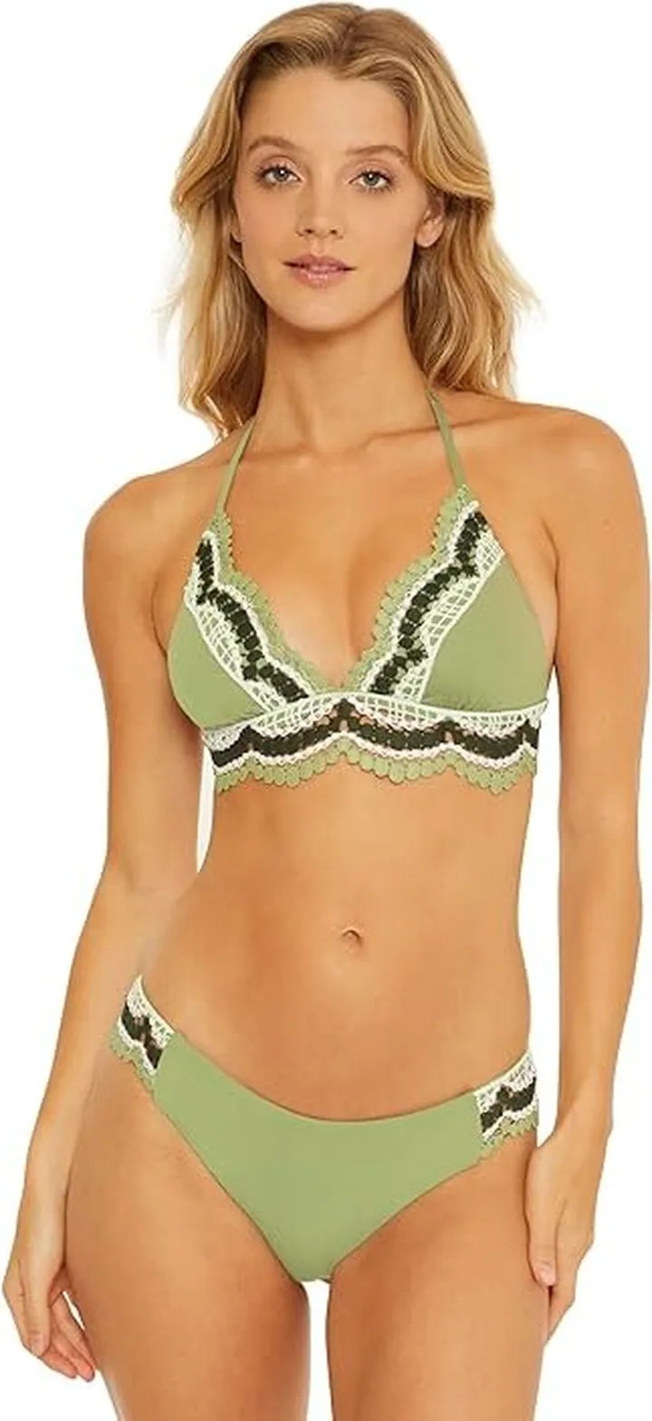 BECCA by Rebecca Virtue Delilah Avery Halter Top (Sage) Women's Swimwear