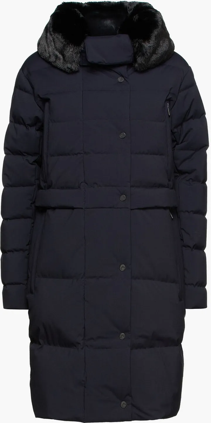 Marilou faux fur-trimmed quilted shell coat